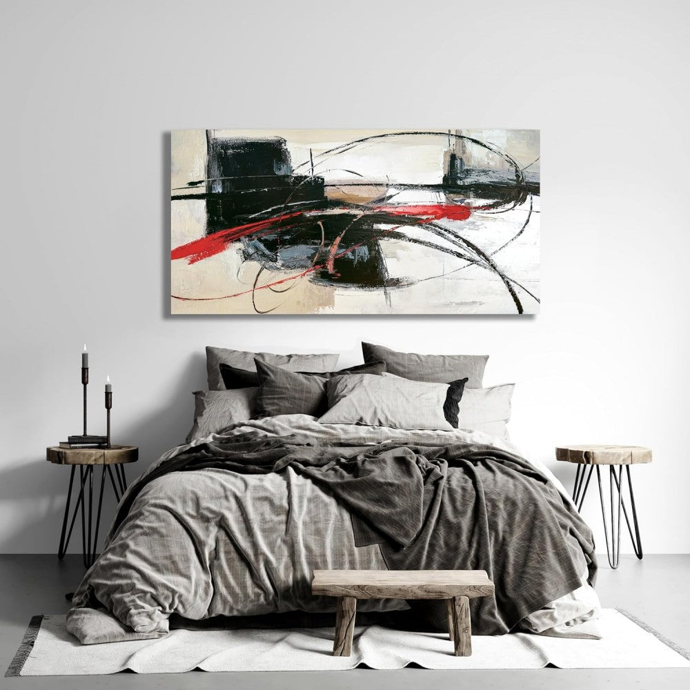 Handmade Oil Painting Canvas Wall Art Decoration Abstract Lines For Home Living Room Decor Rolled Frameless Unstretched Painting