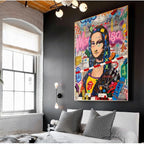 Mona Lisa Graffiti Art Canvas Painting