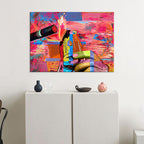 Abstract pink cigarette canvas painting bedroom painting
