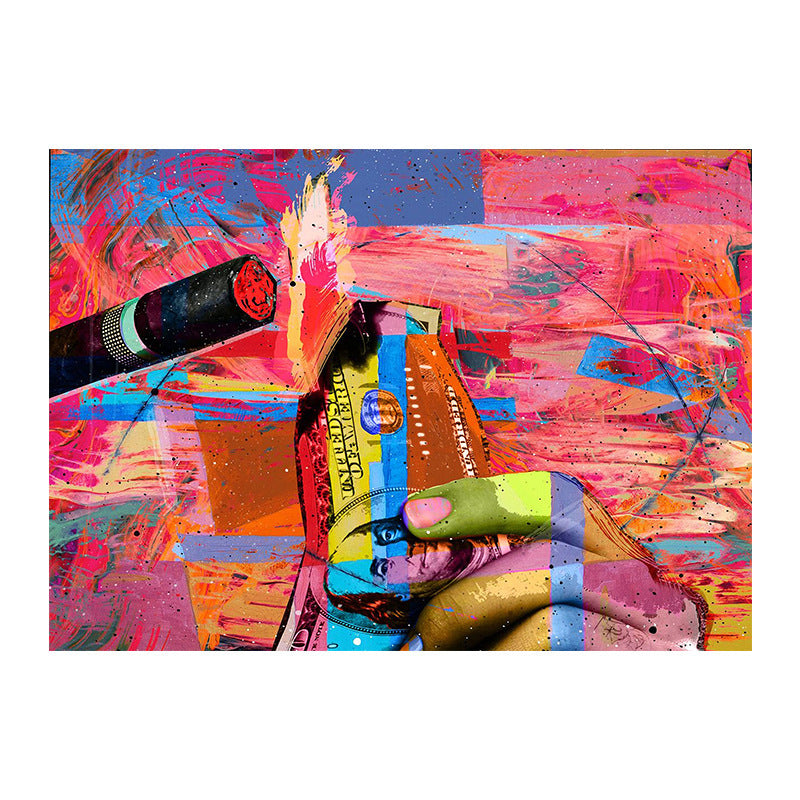 Abstract pink cigarette canvas painting bedroom painting