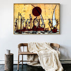 Abstract African Sailing Landscape Canvas Painting Poster