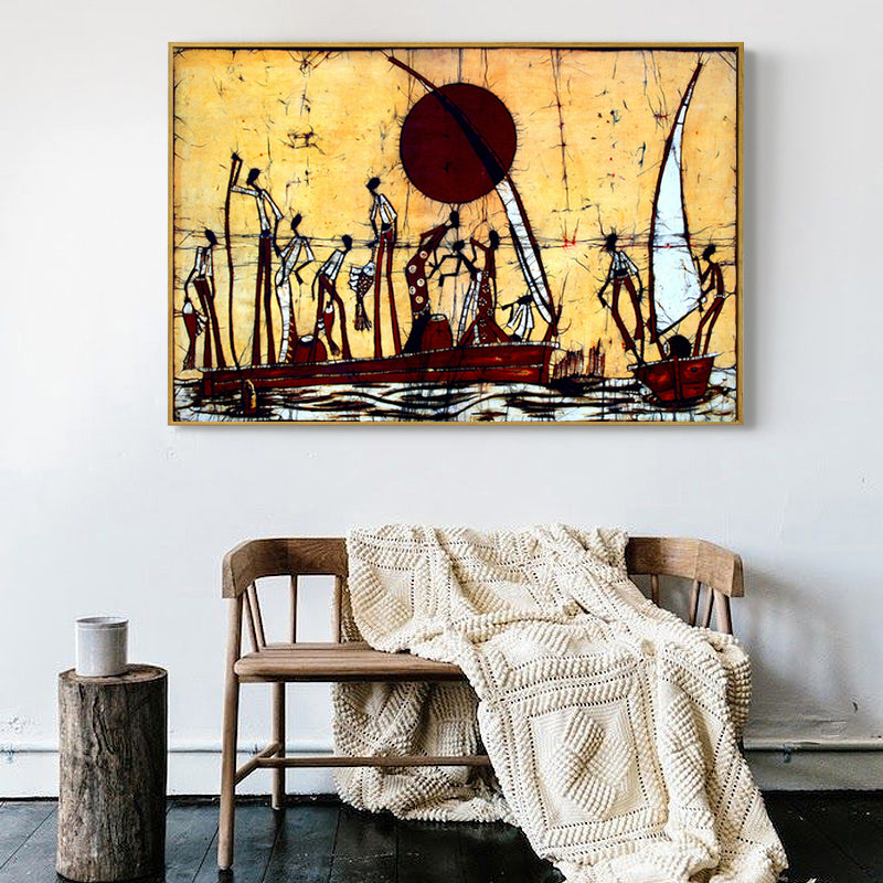 Abstract African Sailing Landscape Canvas Painting Poster
