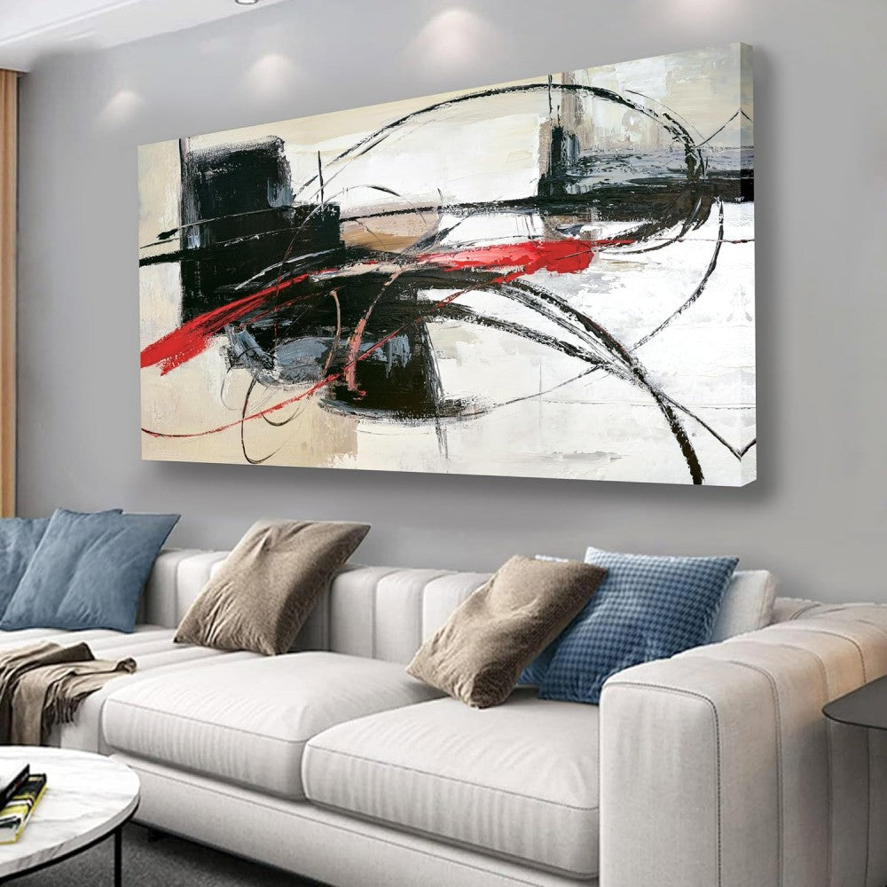 Handmade Oil Painting Canvas Wall Art Decoration Abstract Lines For Home Living Room Decor Rolled Frameless Unstretched Painting