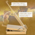 Vinsetto Wooden Table Easel Box Hold Canvas Up To 61cm, Adjustable Beechwood Storage Table Box Easel, Portable Folding Artist Drawing & Sketching Board For Adults, Beginners, Artists Painting