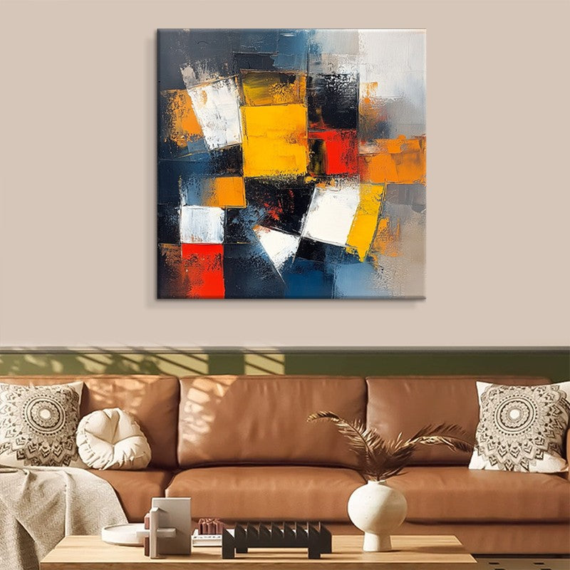 Hand-Painted Oil Painting Canvas Wall Art Decoration Original Art Colorful Abstract For Home Dining Room Decor Rolled Frameless Unstretched Painting
