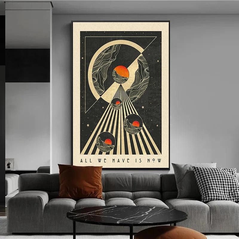 Psychedelic Bohemian Retro Abstract Canvas Painting