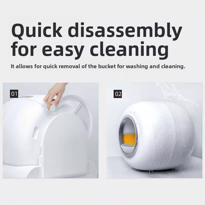 Smart Automatic Self-Cleaning Cat Litter Box with APP Control, 65L Large Space & Odor Elimination, for Cats up to 18lbs