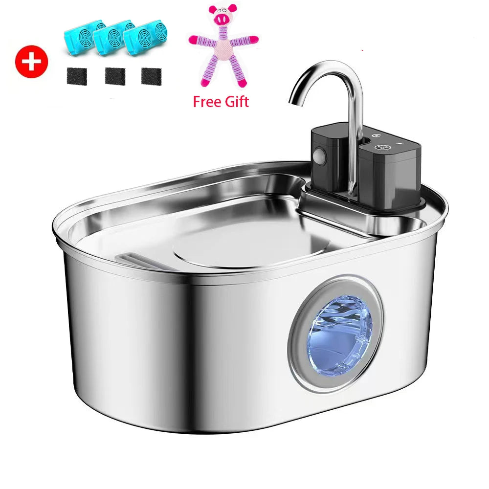 3.2L Automatic Stainless Steel Cat Water Fountain