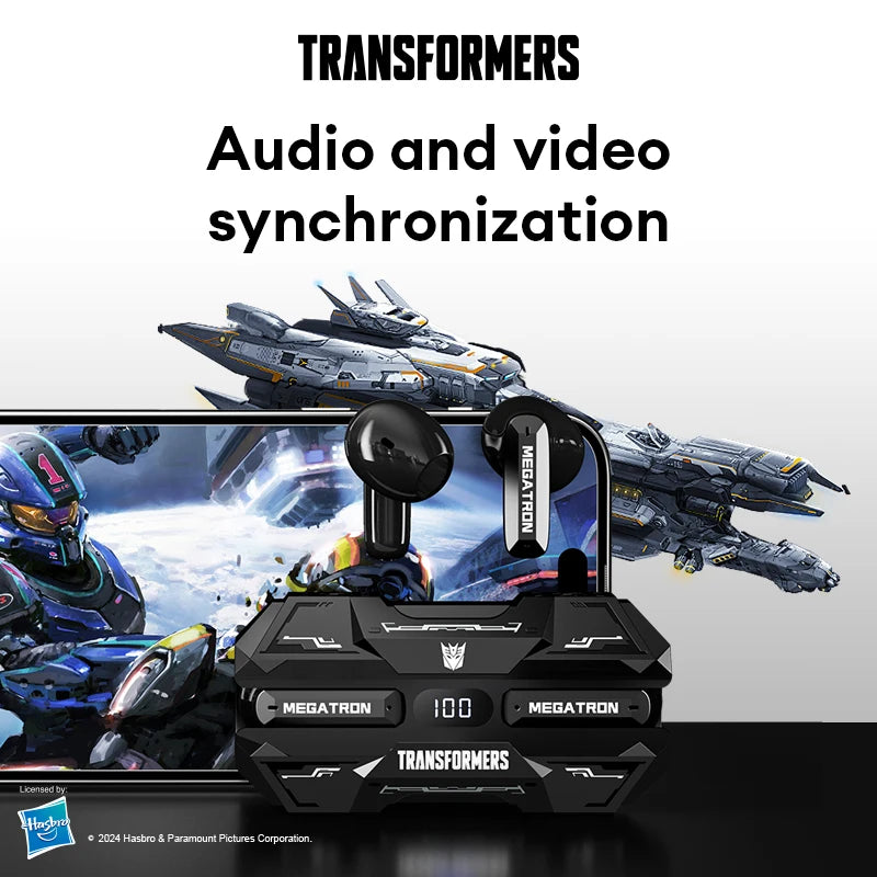 Choice TRANSFORMERS TF-T51 Bluetooth 5.4 Gaming Headsets Stereo Sound Wireless Earphones LED Display AI Translator Headphones