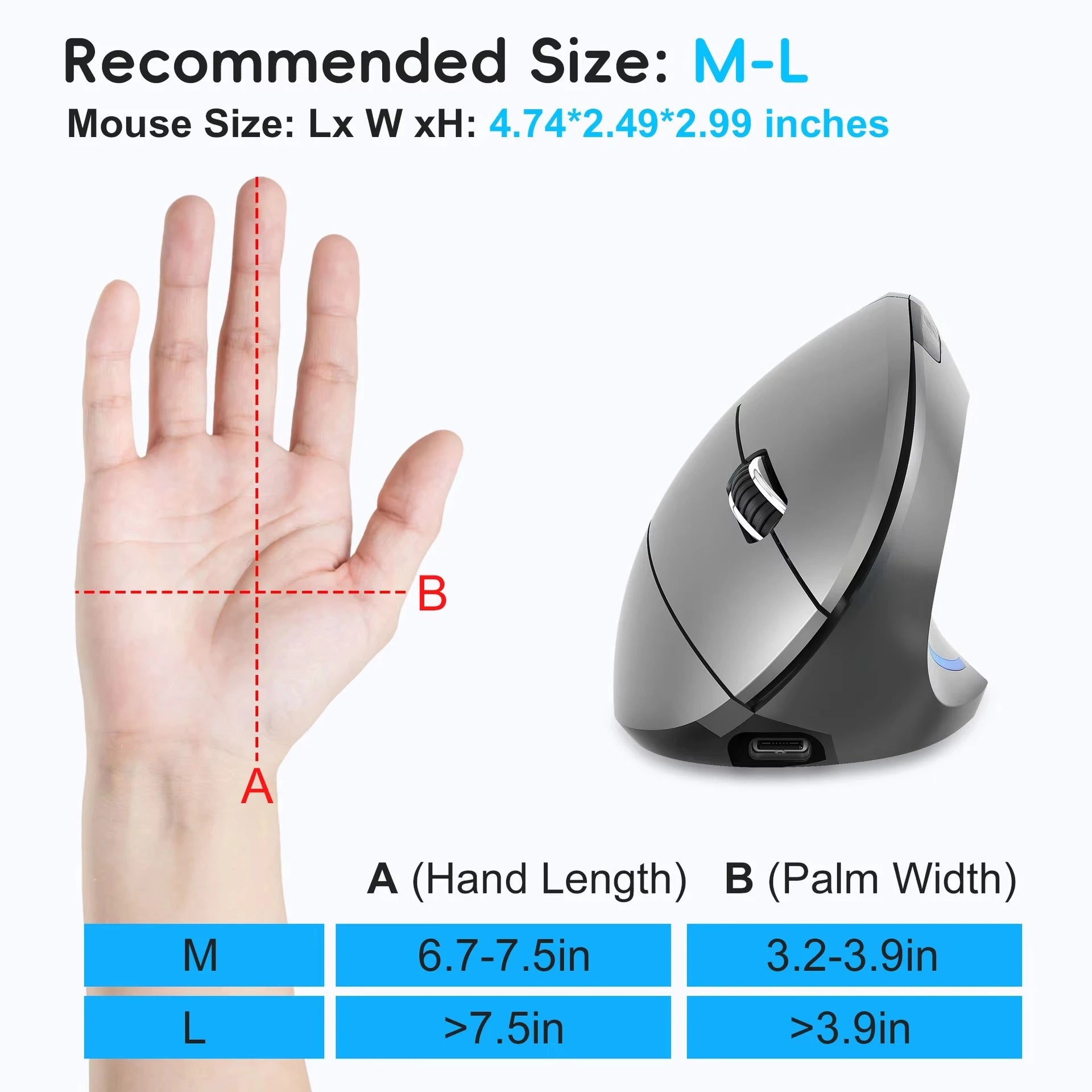 Vertical Ergonomic Gaming Mouse Wireless