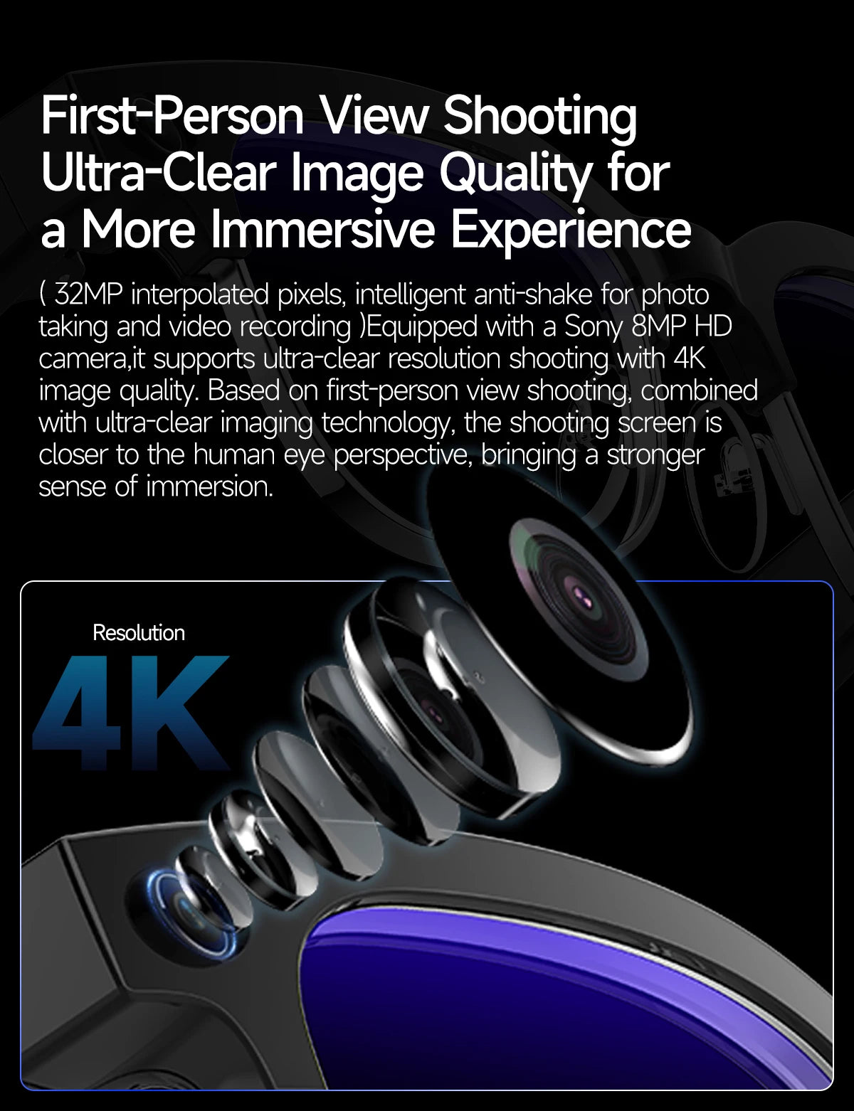 2026New 800W Pixel Camera Smart Glasses