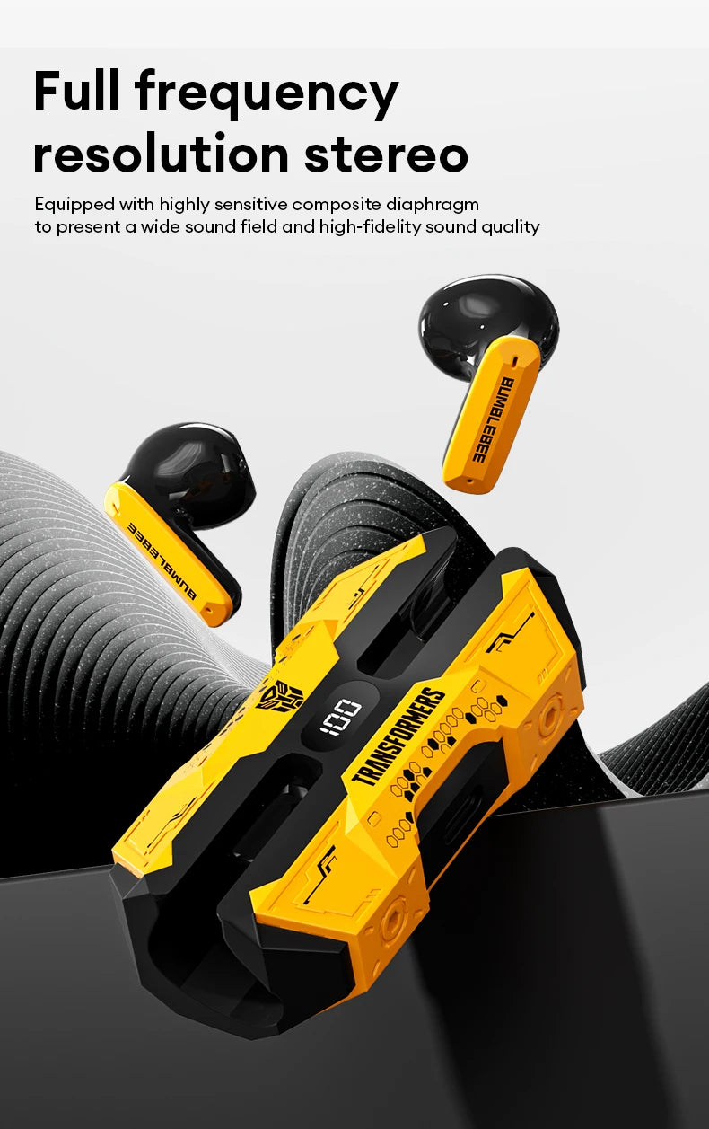 Choice TRANSFORMERS TF-T51 Bluetooth 5.4 Gaming Headsets Stereo Sound Wireless Earphones LED Display AI Translator Headphones