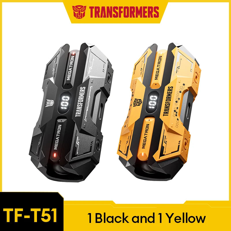 Choice TRANSFORMERS TF-T51 Bluetooth 5.4 Gaming Headsets Stereo Sound Wireless Earphones LED Display AI Translator Headphones