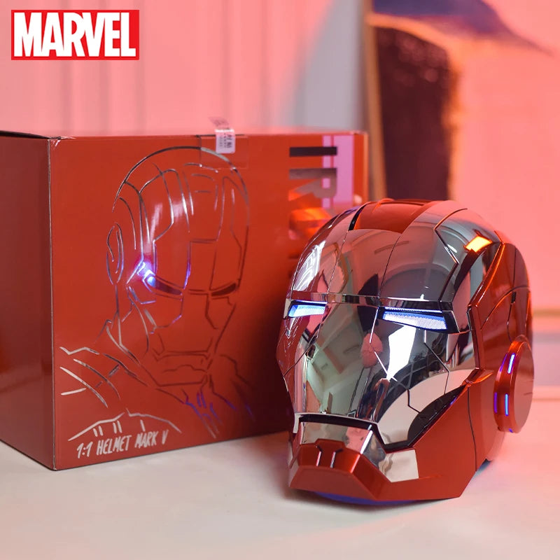 New AutoKing 1:1 Mk5 Iron Man Helmet Cosplay Voice Control Eyes with Light