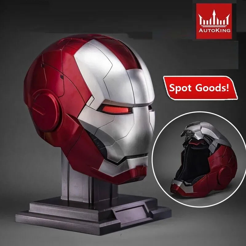New AutoKing 1:1 Mk5 Iron Man Helmet Cosplay Voice Control Eyes with Light