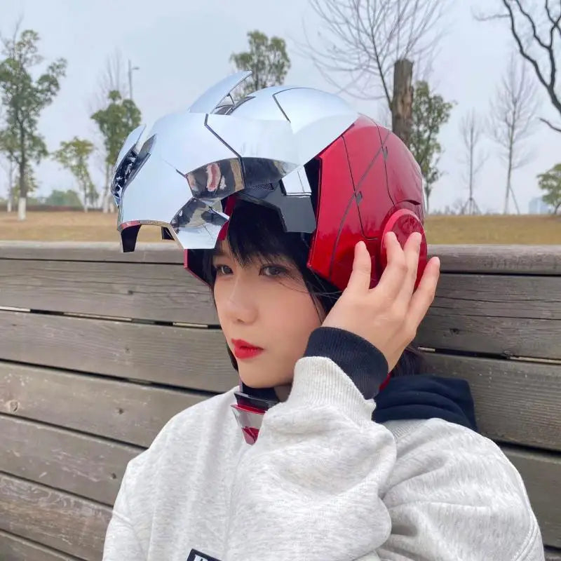 New AutoKing 1:1 Mk5 Iron Man Helmet Cosplay Voice Control Eyes with Light