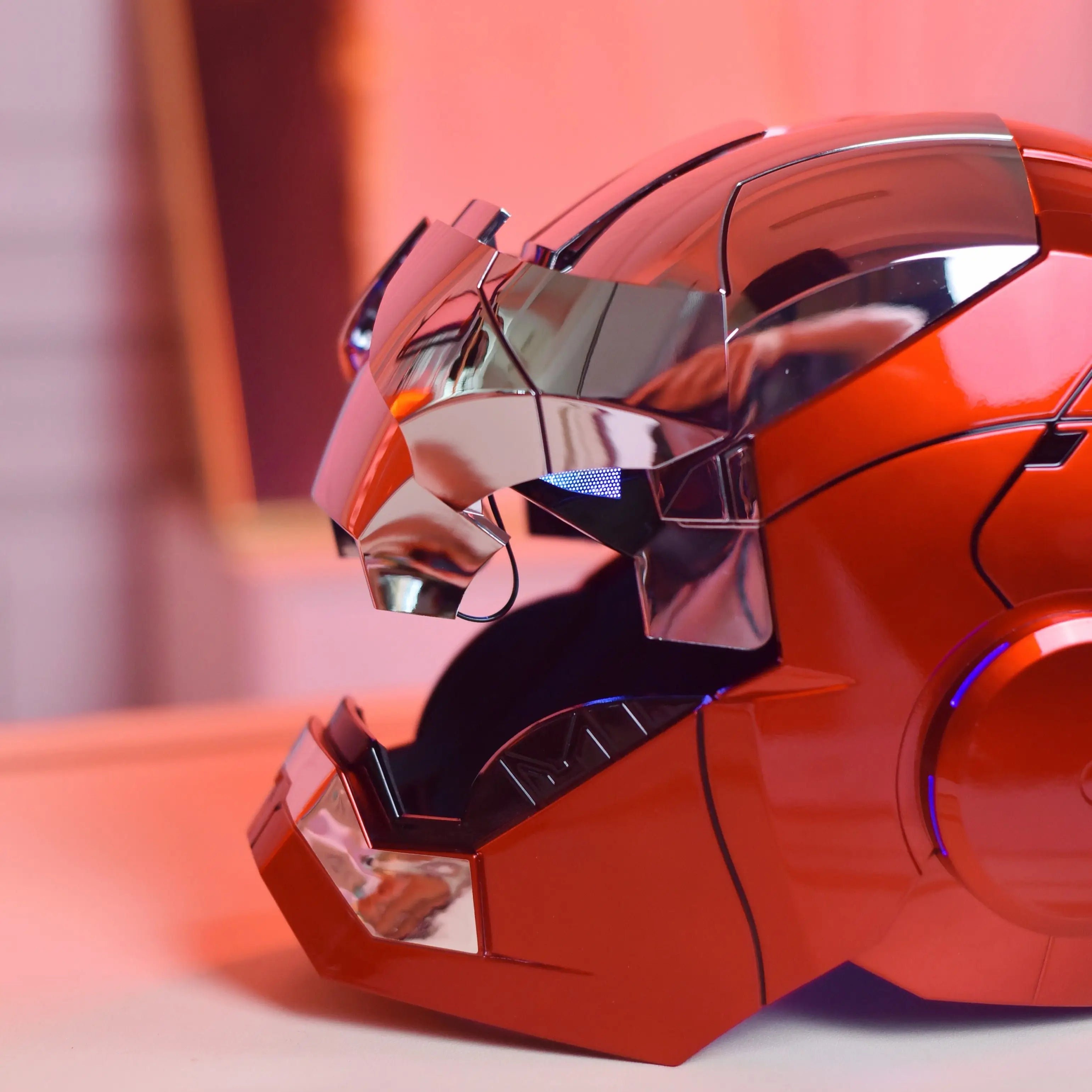 New AutoKing 1:1 Mk5 Iron Man Helmet Cosplay Voice Control Eyes with Light