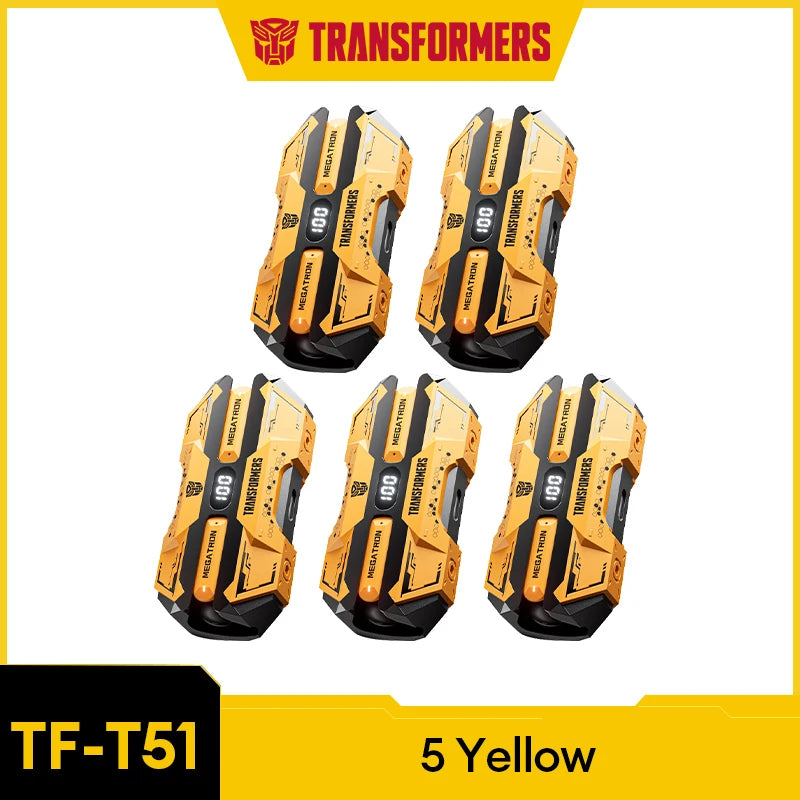 Choice TRANSFORMERS TF-T51 Bluetooth 5.4 Gaming Headsets Stereo Sound Wireless Earphones LED Display AI Translator Headphones