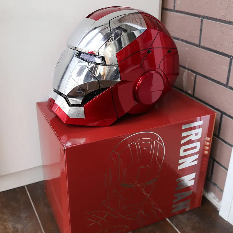 New AutoKing 1:1 Mk5 Iron Man Helmet Cosplay Voice Control Eyes with Light