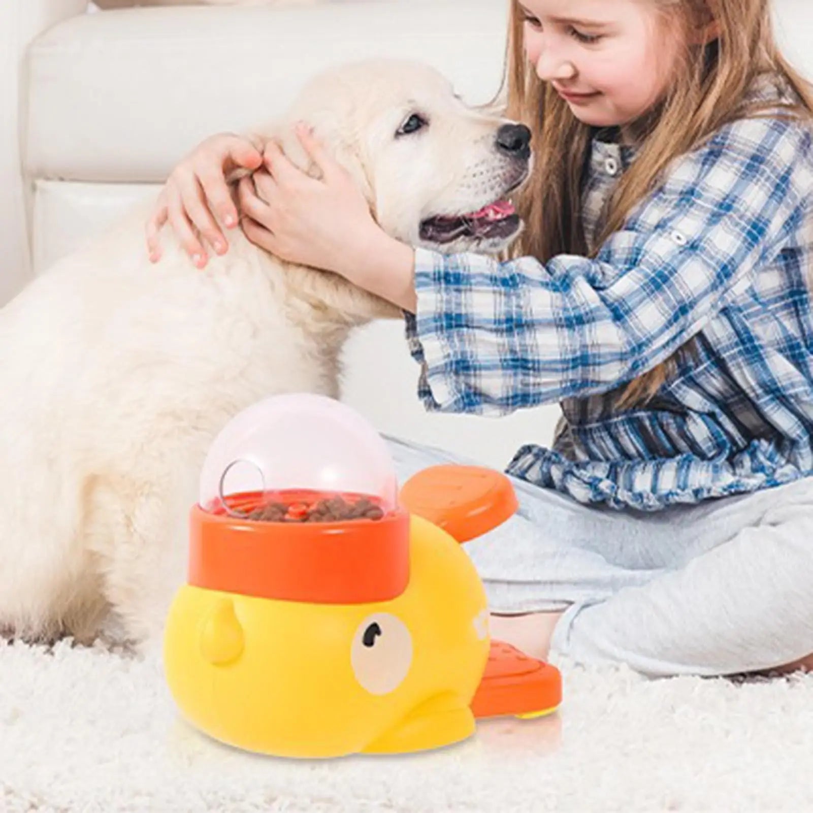 Pet slow food bowl, duck dog snack dispenser
