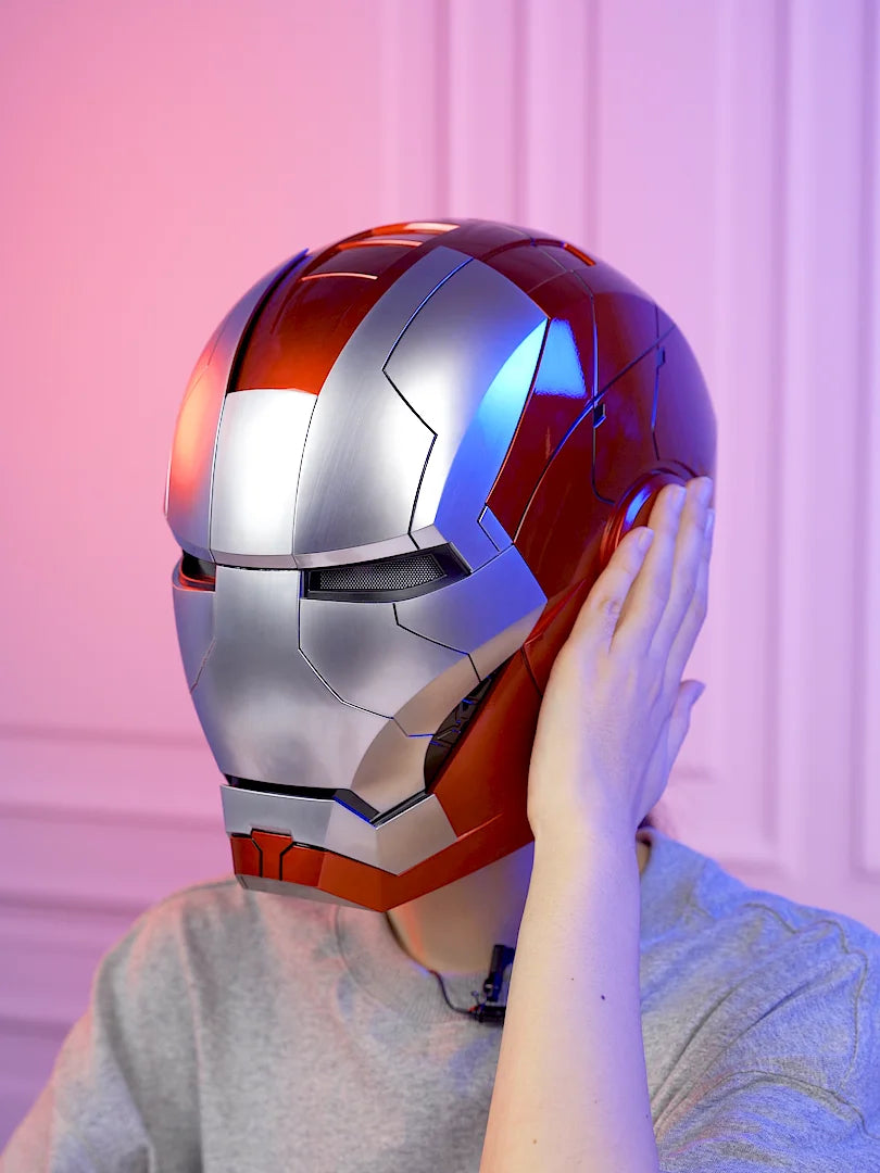New AutoKing 1:1 Mk5 Iron Man Helmet Cosplay Voice Control Eyes with Light