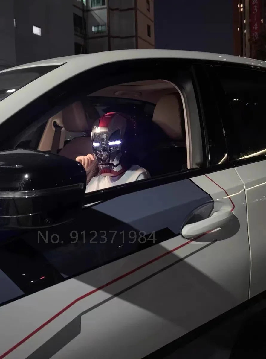 New AutoKing 1:1 Mk5 Iron Man Helmet Cosplay Voice Control Eyes with Light