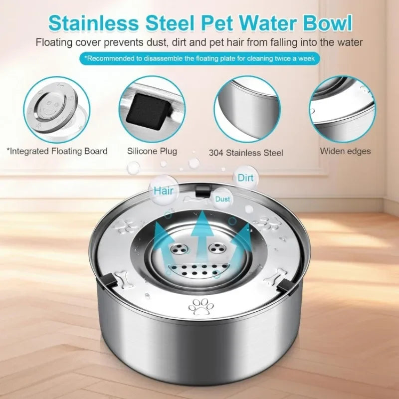 1L 3L Stainless Steel Dog Floating Bowl