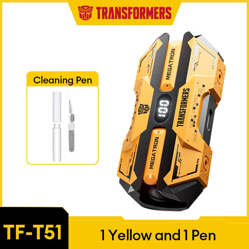 Choice TRANSFORMERS TF-T51 Bluetooth 5.4 Gaming Headsets Stereo Sound Wireless Earphones LED Display AI Translator Headphones