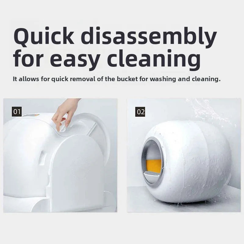 Smart Automatic Self-Cleaning Cat Litter Box with APP Control, 65L Large Space & Odor Elimination, for Cats up to 18lbs