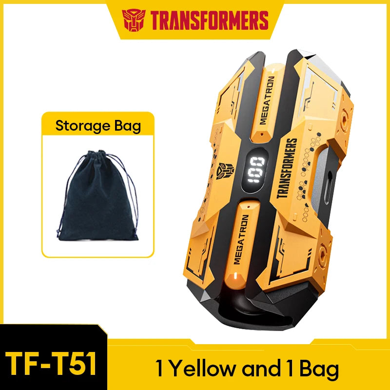 Choice TRANSFORMERS TF-T51 Bluetooth 5.4 Gaming Headsets Stereo Sound Wireless Earphones LED Display AI Translator Headphones