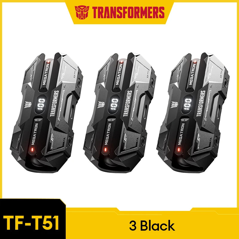 Choice TRANSFORMERS TF-T51 Bluetooth 5.4 Gaming Headsets Stereo Sound Wireless Earphones LED Display AI Translator Headphones