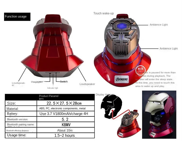 New AutoKing 1:1 Mk5 Iron Man Helmet Cosplay Voice Control Eyes with Light