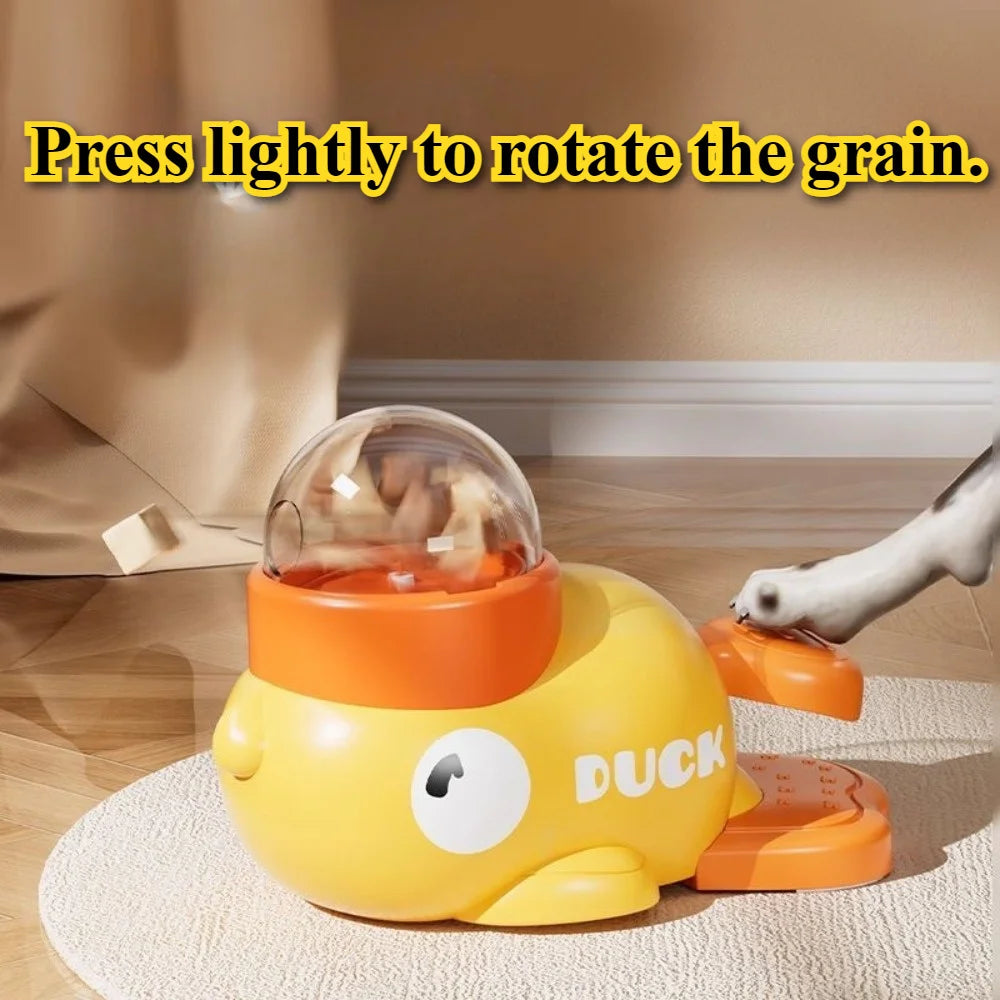 Pet slow food bowl, duck dog snack dispenser