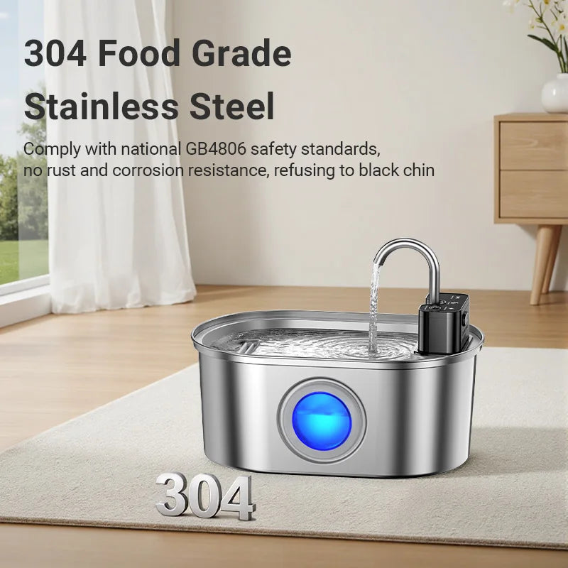 3.2L Automatic Stainless Steel Cat Water Fountain