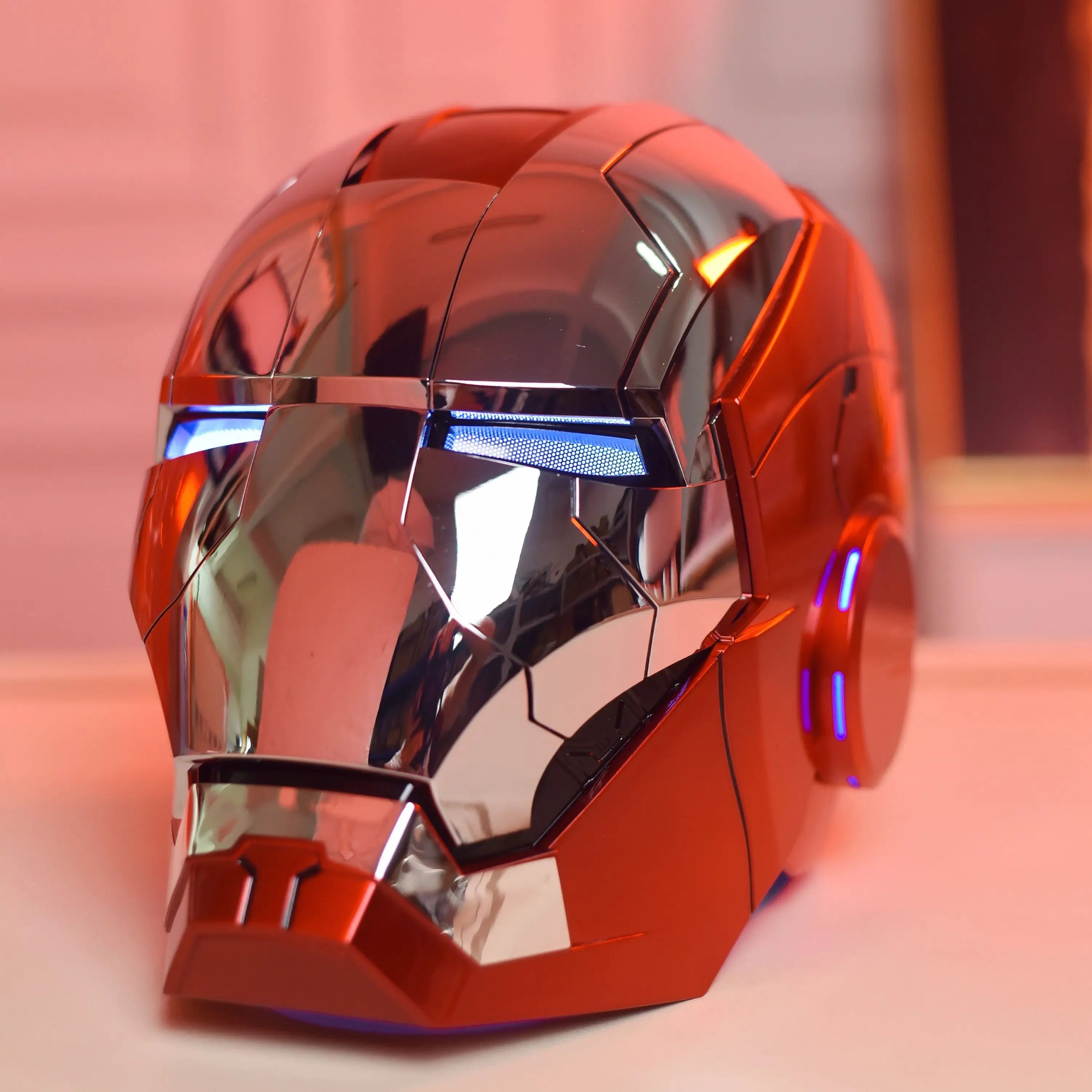 New AutoKing 1:1 Mk5 Iron Man Helmet Cosplay Voice Control Eyes with Light