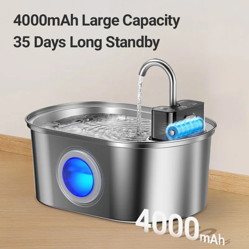 3.2L Automatic Stainless Steel Cat Water Fountain