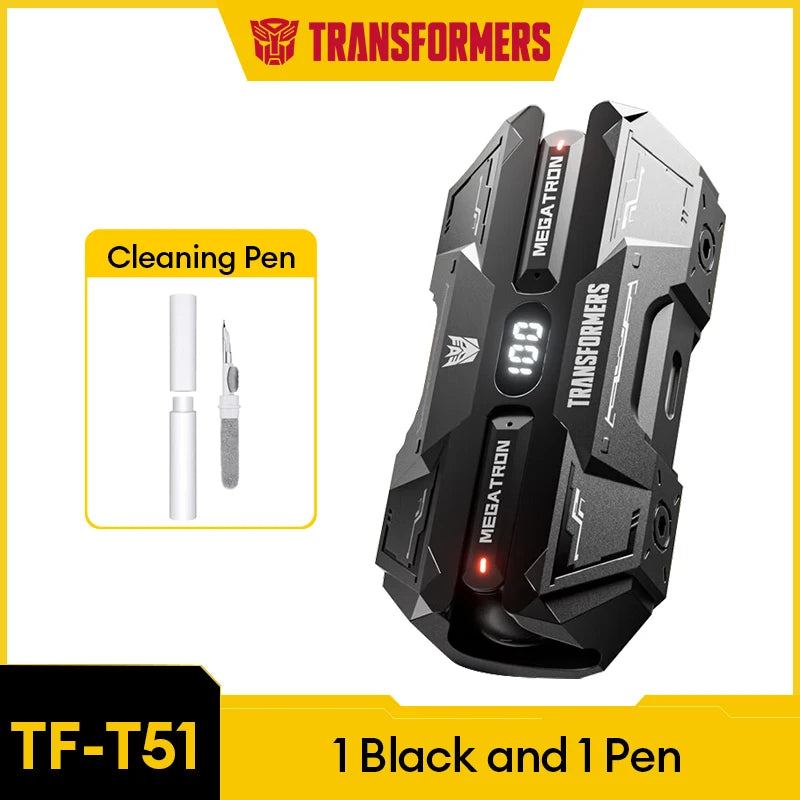 Choice TRANSFORMERS TF-T51 Bluetooth 5.4 Gaming Headsets Stereo Sound Wireless Earphones LED Display AI Translator Headphones