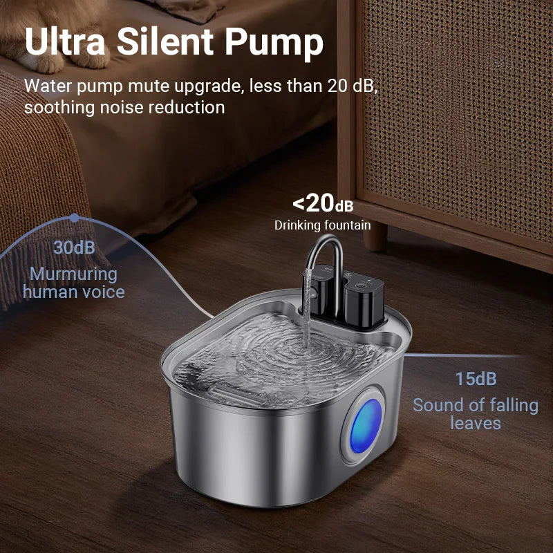 3.2L Automatic Stainless Steel Cat Water Fountain
