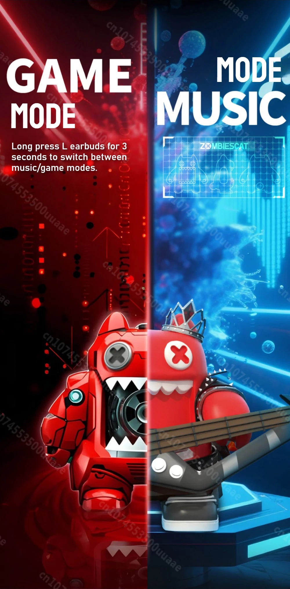 Zombie Cat -45dB ANC Bluetooth Earphone