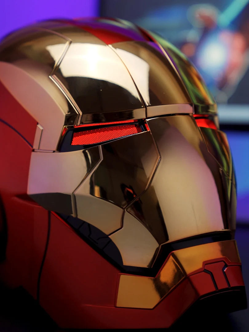 New AutoKing 1:1 Mk5 Iron Man Helmet Cosplay Voice Control Eyes with Light