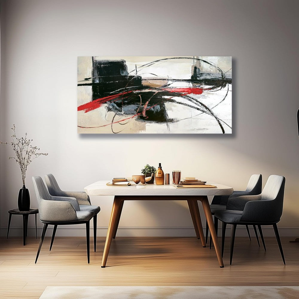 Handmade Oil Painting Canvas Wall Art Decoration Abstract Lines For Home Living Room Decor Rolled Frameless Unstretched Painting