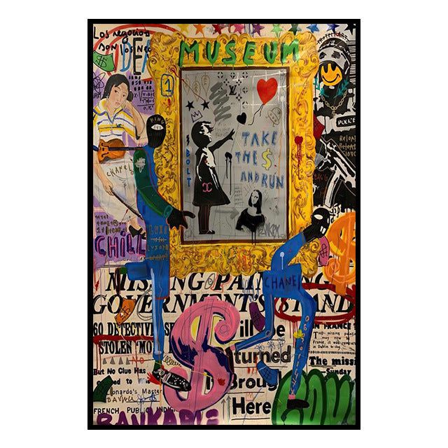 Street Art Graffiti Banks Canvas Painting