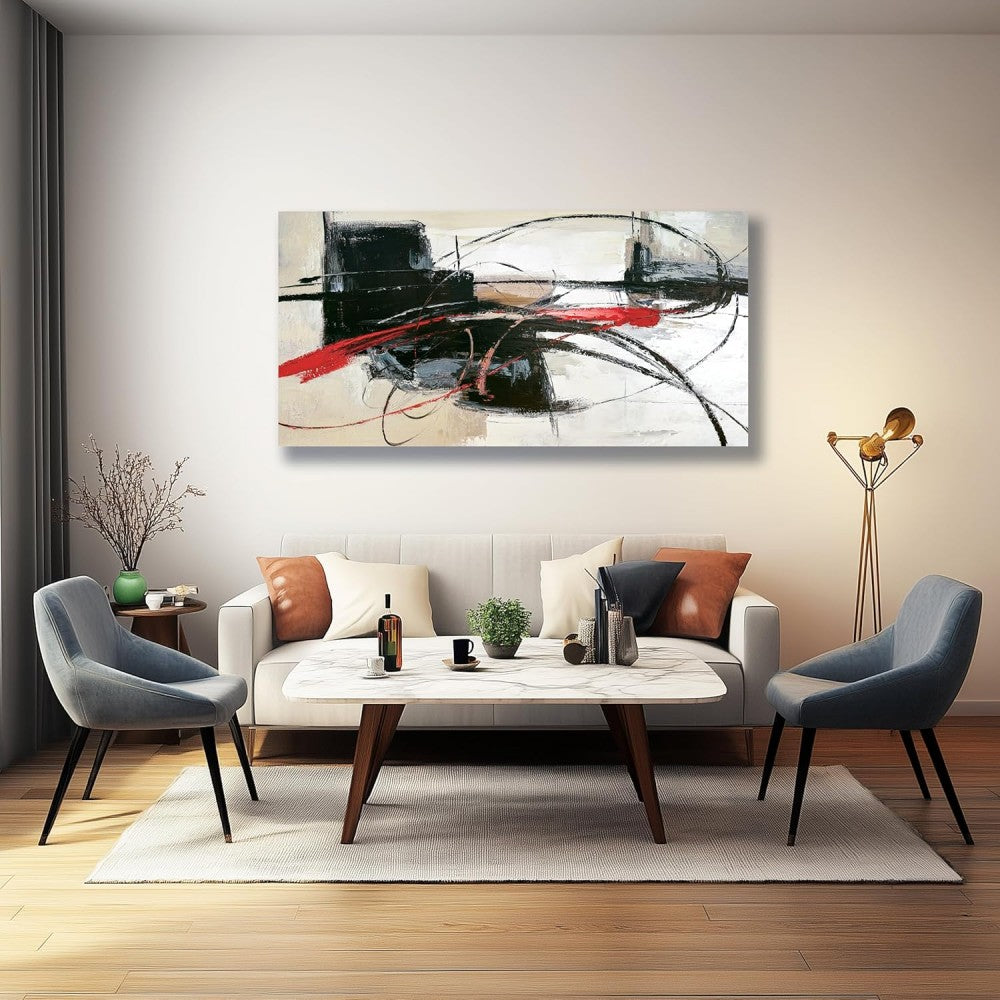 Handmade Oil Painting Canvas Wall Art Decoration Abstract Lines For Home Living Room Decor Rolled Frameless Unstretched Painting