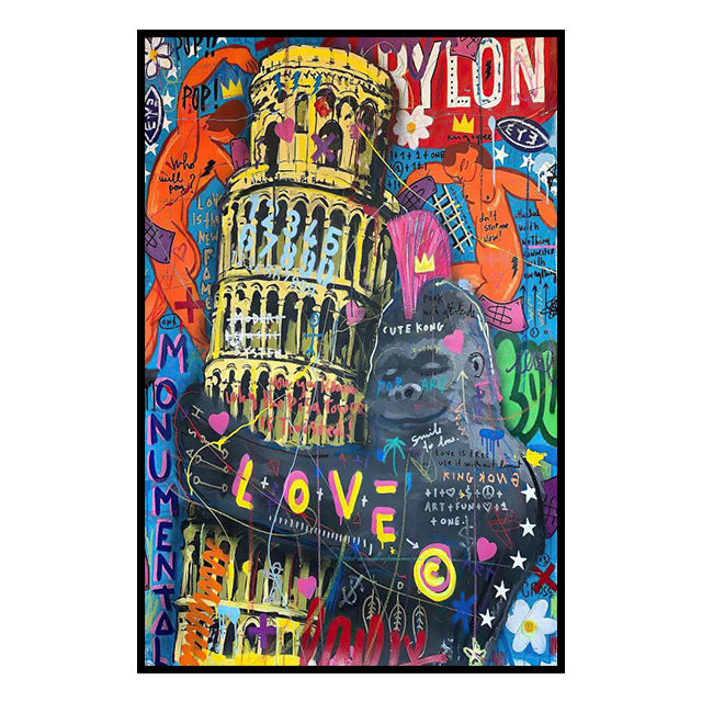 Street Art Graffiti Banks Canvas Painting